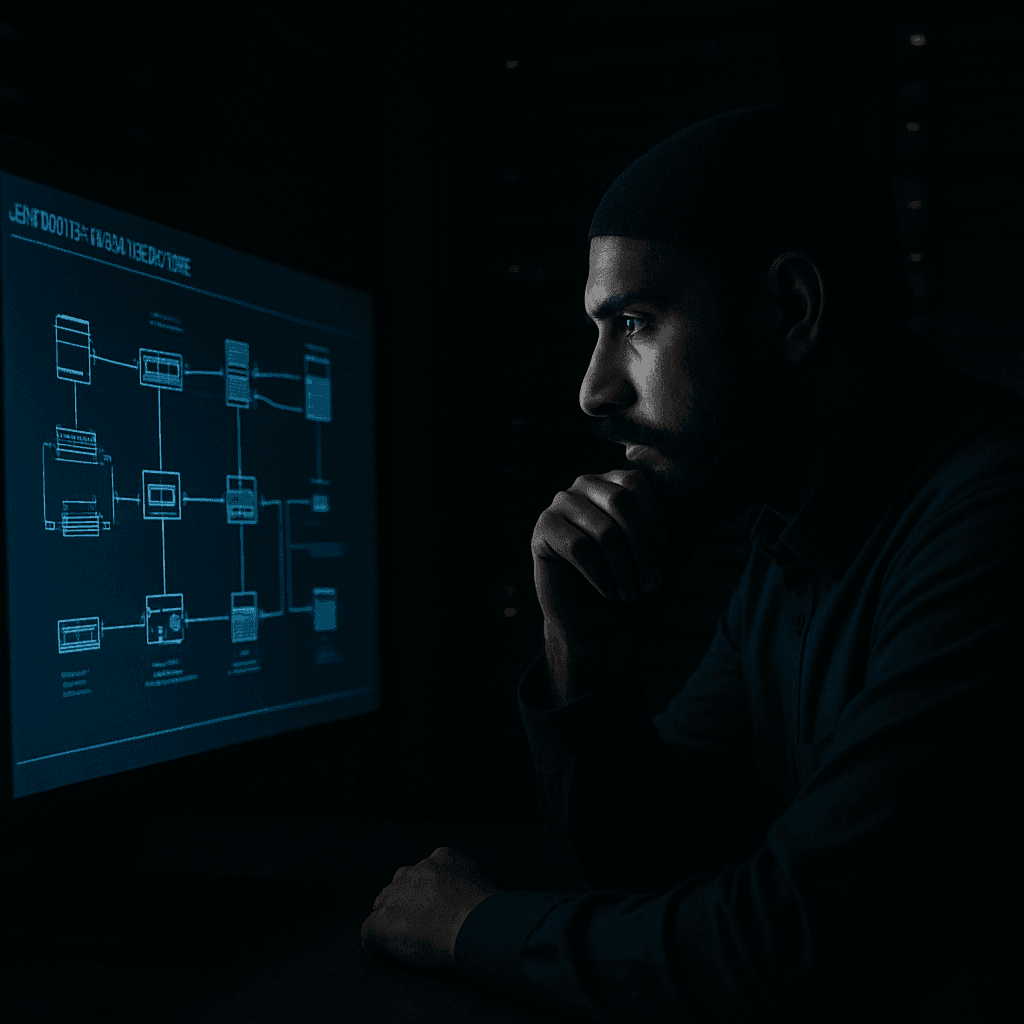 A systems architect studying infrastructure topology